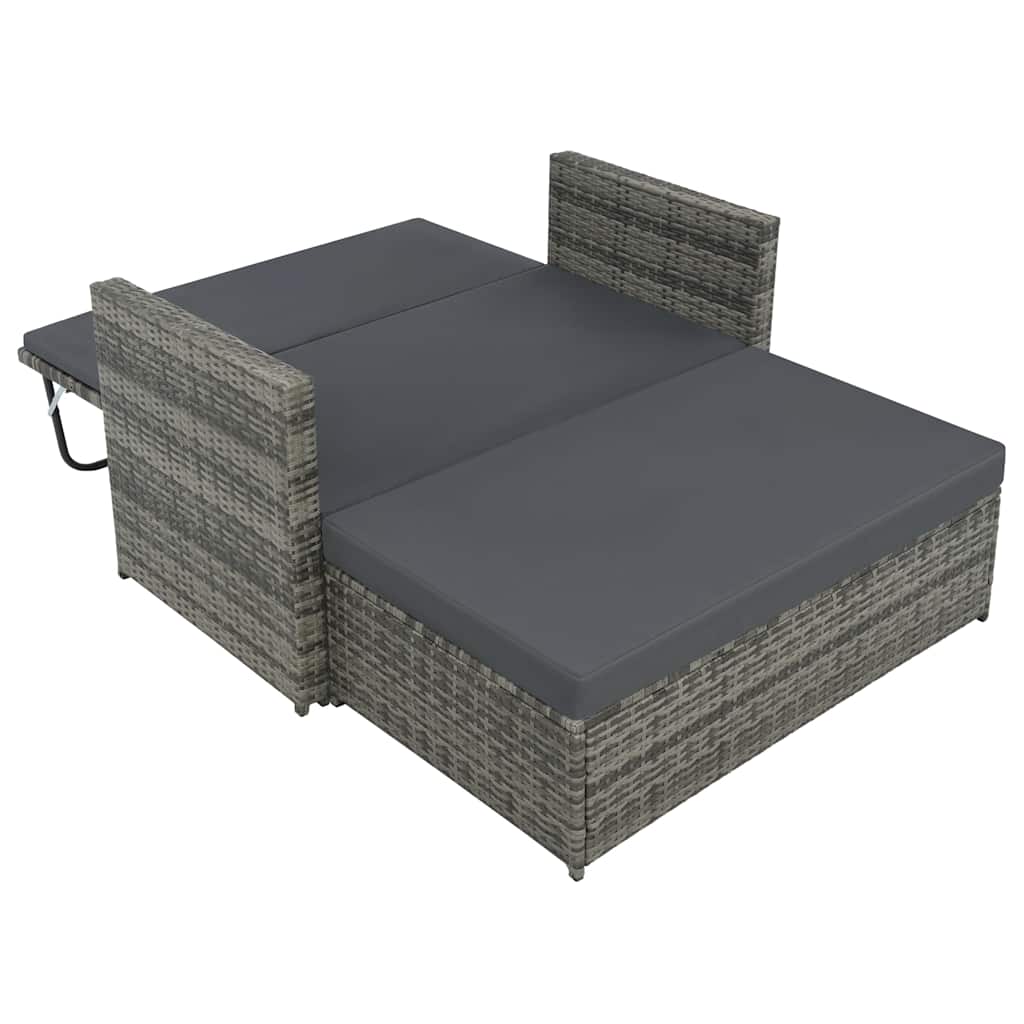 2-delige Loungeset met kussens poly rattan grijs is nu te koop bij PeponiXL, paradijselijk wonen!