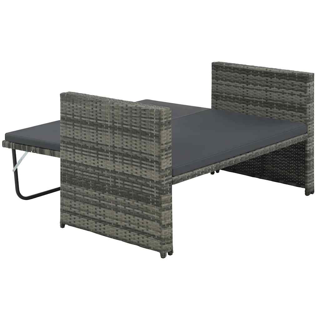 2-delige Loungeset met kussens poly rattan grijs is nu te koop bij PeponiXL, paradijselijk wonen!