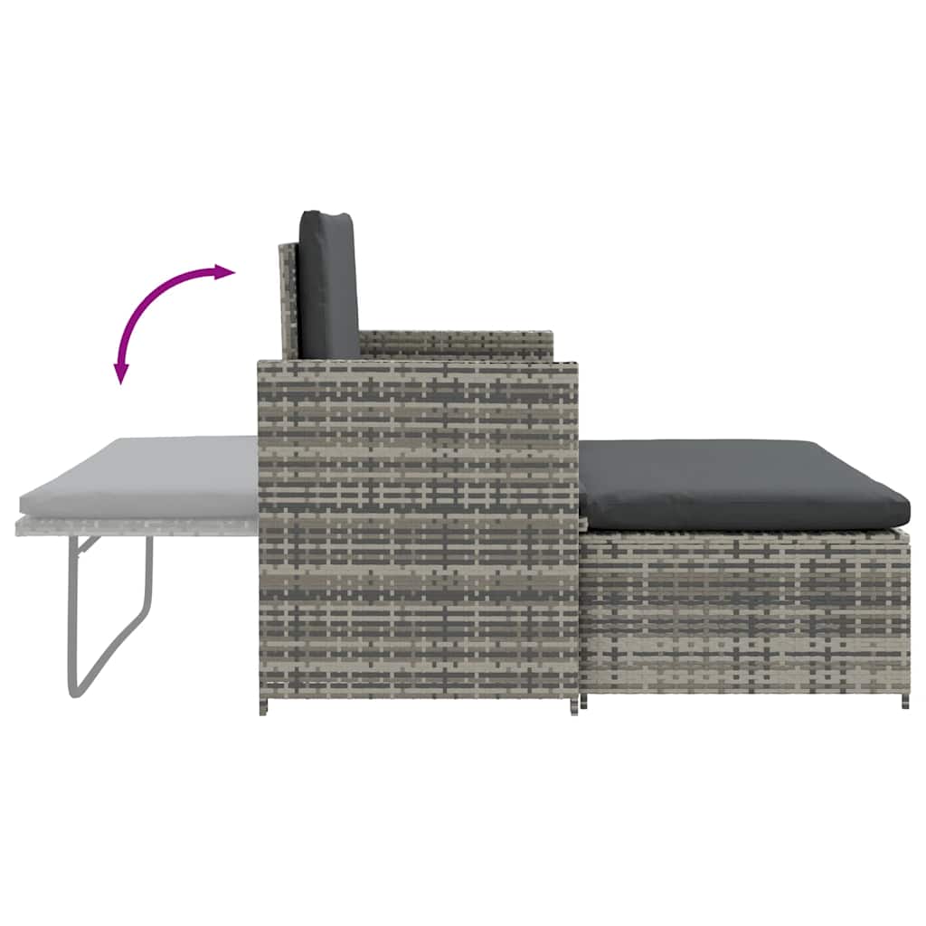 2-delige Loungeset met kussens poly rattan grijs is nu te koop bij PeponiXL, paradijselijk wonen!