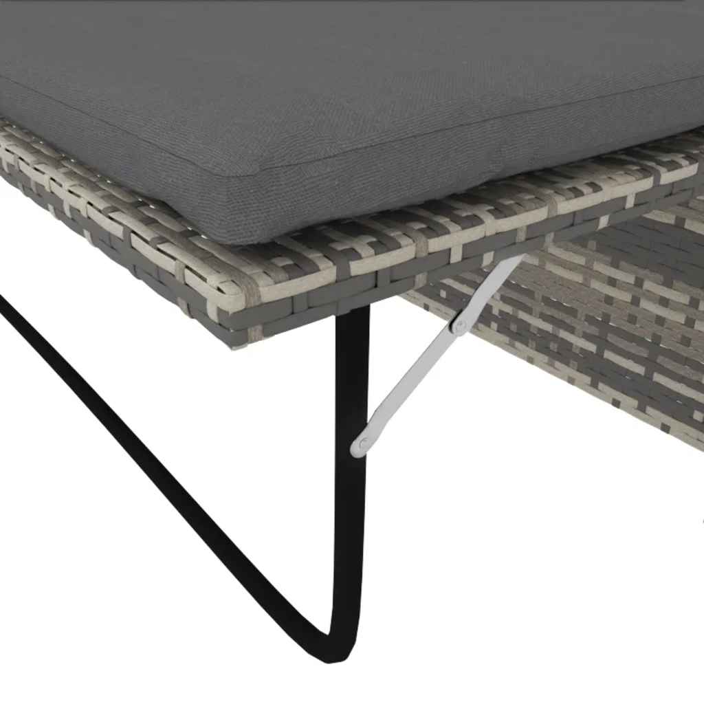 2-delige Loungeset met kussens poly rattan grijs is nu te koop bij PeponiXL, paradijselijk wonen!
