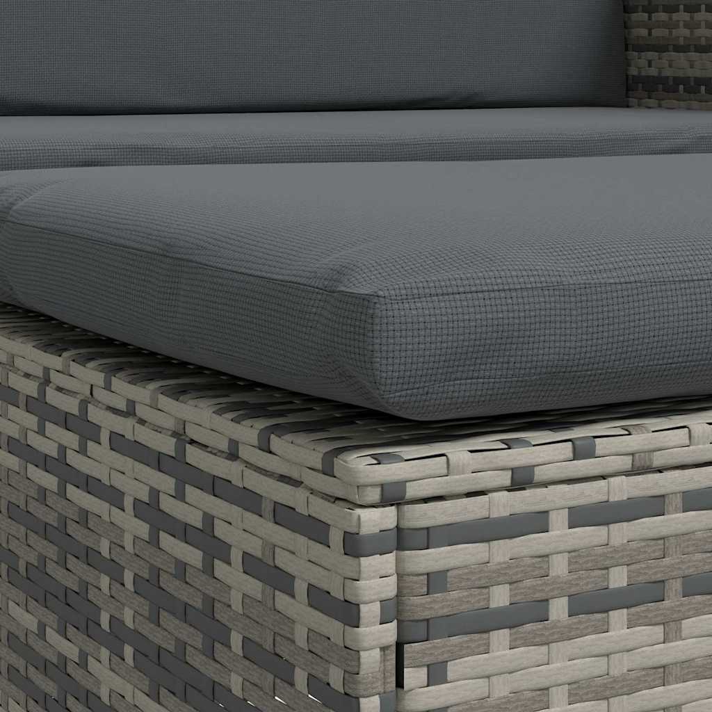 2-delige Loungeset met kussens poly rattan grijs is nu te koop bij PeponiXL, paradijselijk wonen!