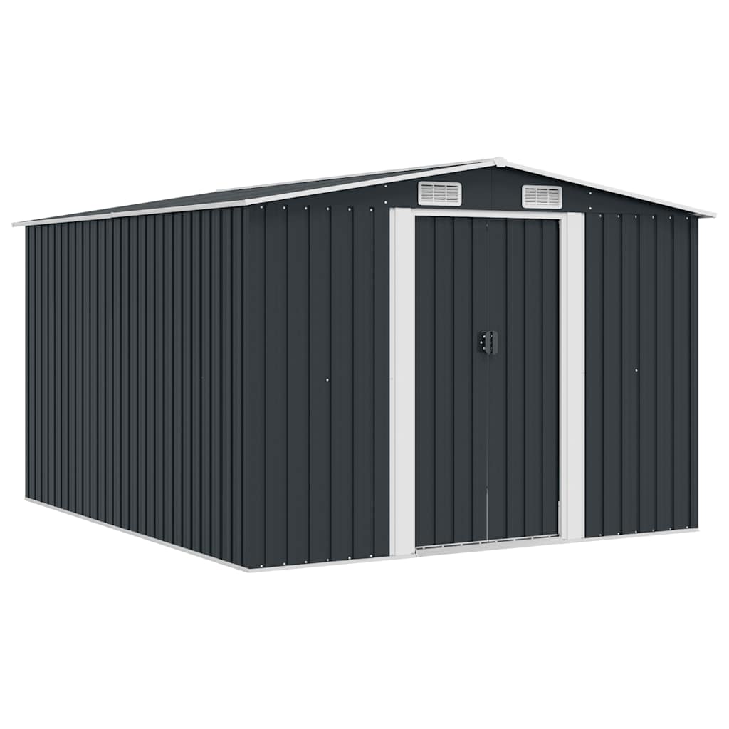 Tuinschuur 257x298x178 cm metaal antracietkleurig is nu te koop bij PeponiXL, paradijselijk wonen!