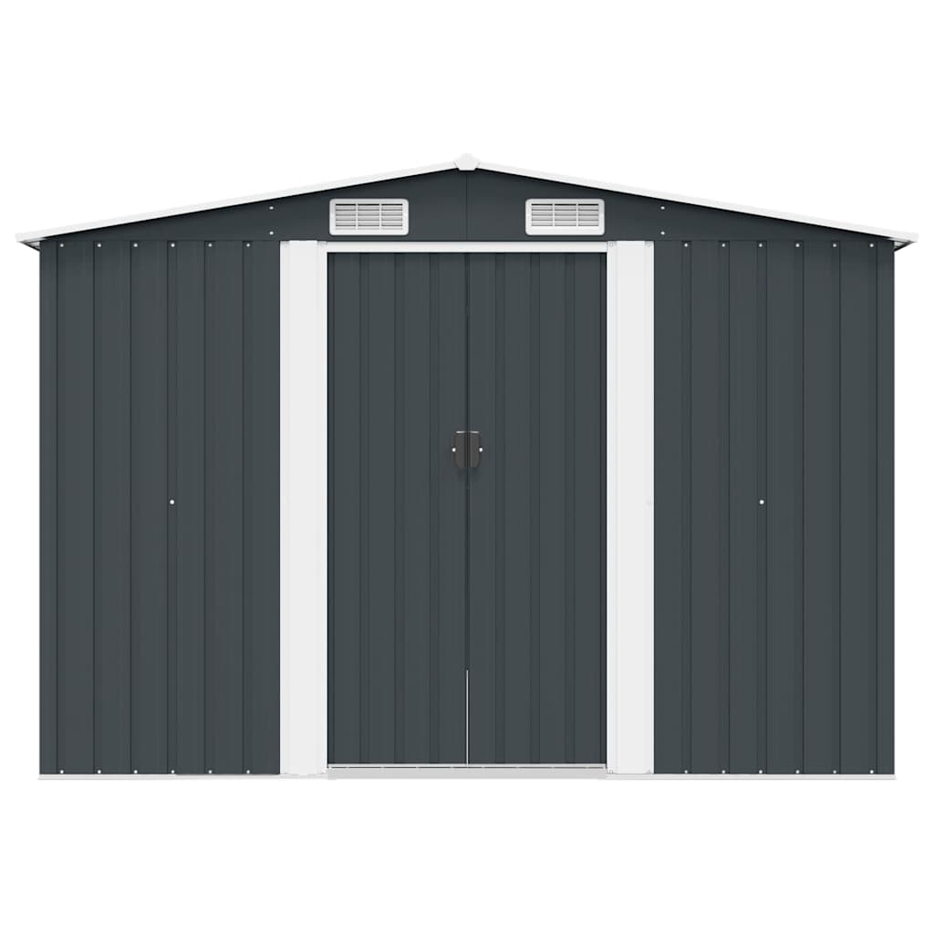 Tuinschuur 257x298x178 cm metaal antracietkleurig is nu te koop bij PeponiXL, paradijselijk wonen!