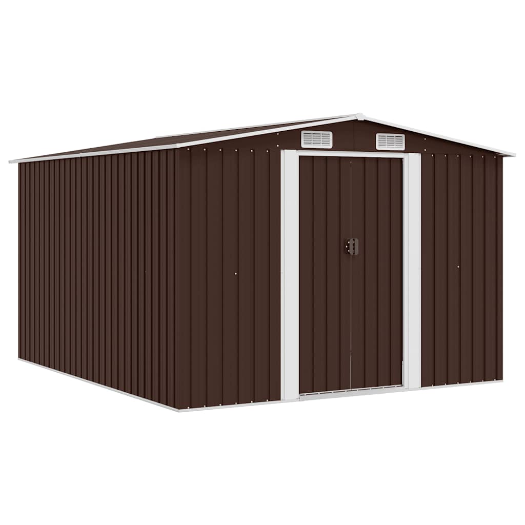 Tuinschuur 257x298x178 cm metaal bruin is nu te koop bij PeponiXL, paradijselijk wonen!