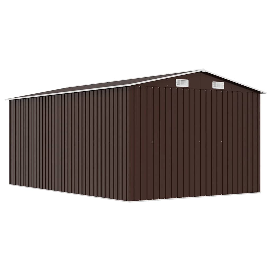 Tuinschuur 257x392x181 cm metaal bruin is nu te koop bij PeponiXL, paradijselijk wonen!