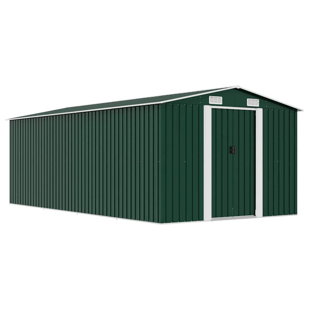 Tuinschuur 257x489x181 cm metaal groen is nu te koop bij PeponiXL, paradijselijk wonen!