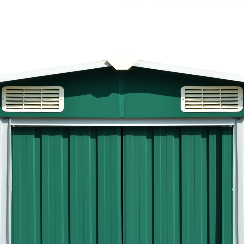 Tuinschuur 257x489x181 cm metaal groen is nu te koop bij PeponiXL, paradijselijk wonen!
