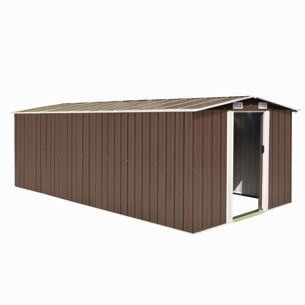 Tuinschuur 257x489x181 cm metaal bruin is nu te koop bij PeponiXL, paradijselijk wonen!
