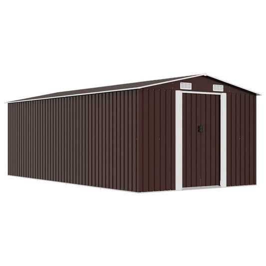 Tuinschuur 257x489x181 cm metaal bruin is nu te koop bij PeponiXL, paradijselijk wonen!