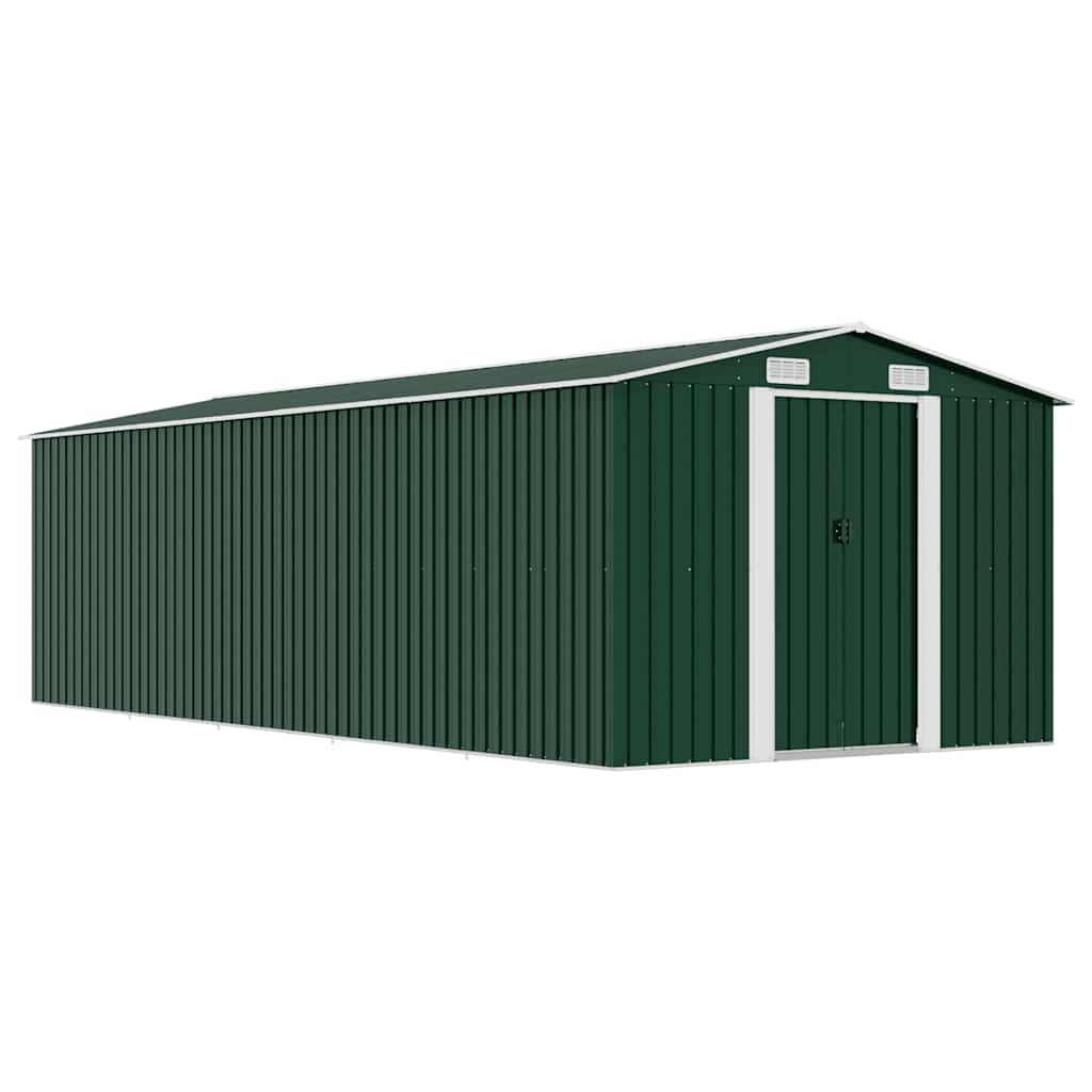 Tuinschuur 257x580x181 cm metaal groen is nu te koop bij PeponiXL, paradijselijk wonen!