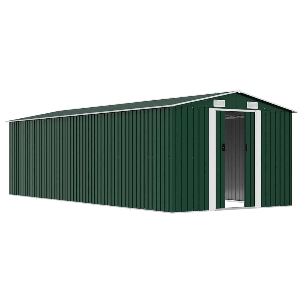 Tuinschuur 257x580x181 cm metaal groen is nu te koop bij PeponiXL, paradijselijk wonen!