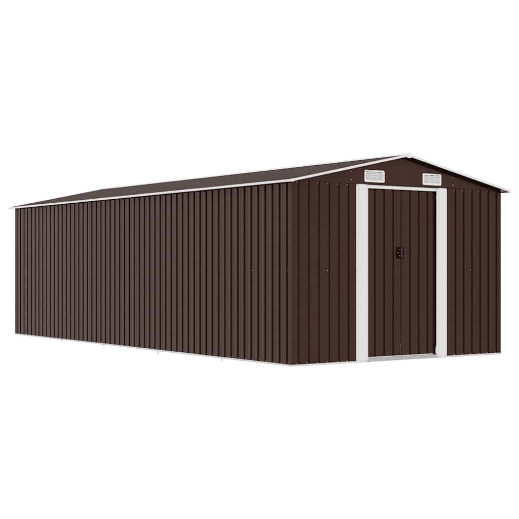 Tuinschuur 257x580x181 cm metaal bruin is nu te koop bij PeponiXL, paradijselijk wonen!