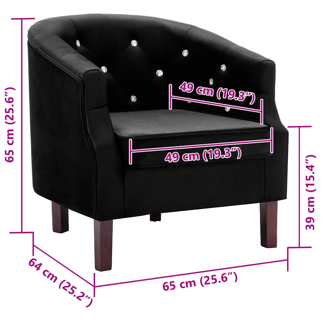 Fauteuil fluweel zwart is nu te koop bij PeponiXL, paradijselijk wonen!
