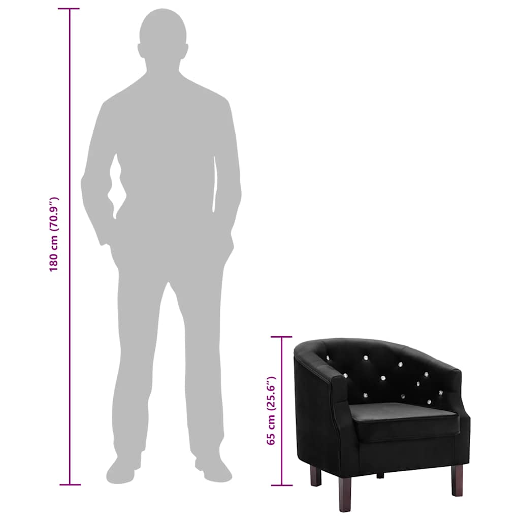 Fauteuil fluweel zwart is nu te koop bij PeponiXL, paradijselijk wonen!