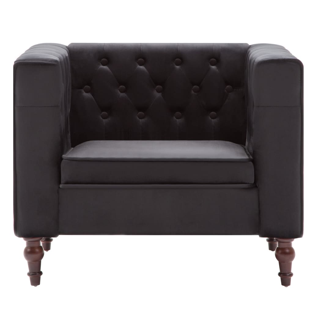 Fauteuil fluweel zwart is nu te koop bij PeponiXL, paradijselijk wonen!