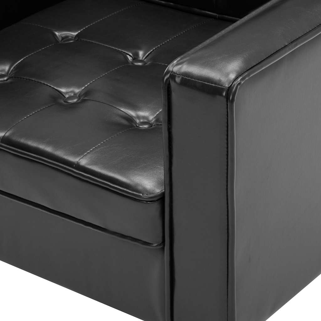 Fauteuil zwart 75x70x75 cm kunstleer is nu te koop bij PeponiXL, paradijselijk wonen!