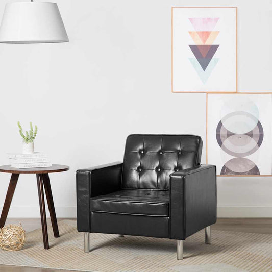 Fauteuil zwart 75x70x75 cm kunstleer is nu te koop bij PeponiXL, paradijselijk wonen!