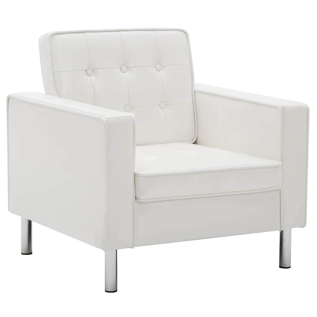 Fauteuil Wit 75x70x75 cm Kunstleer is nu te koop bij PeponiXL, paradijselijk wonen!