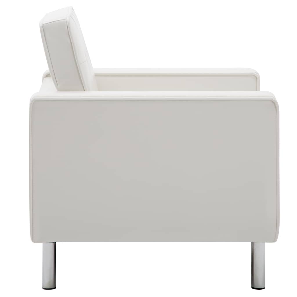 Fauteuil Wit 75x70x75 cm Kunstleer is nu te koop bij PeponiXL, paradijselijk wonen!