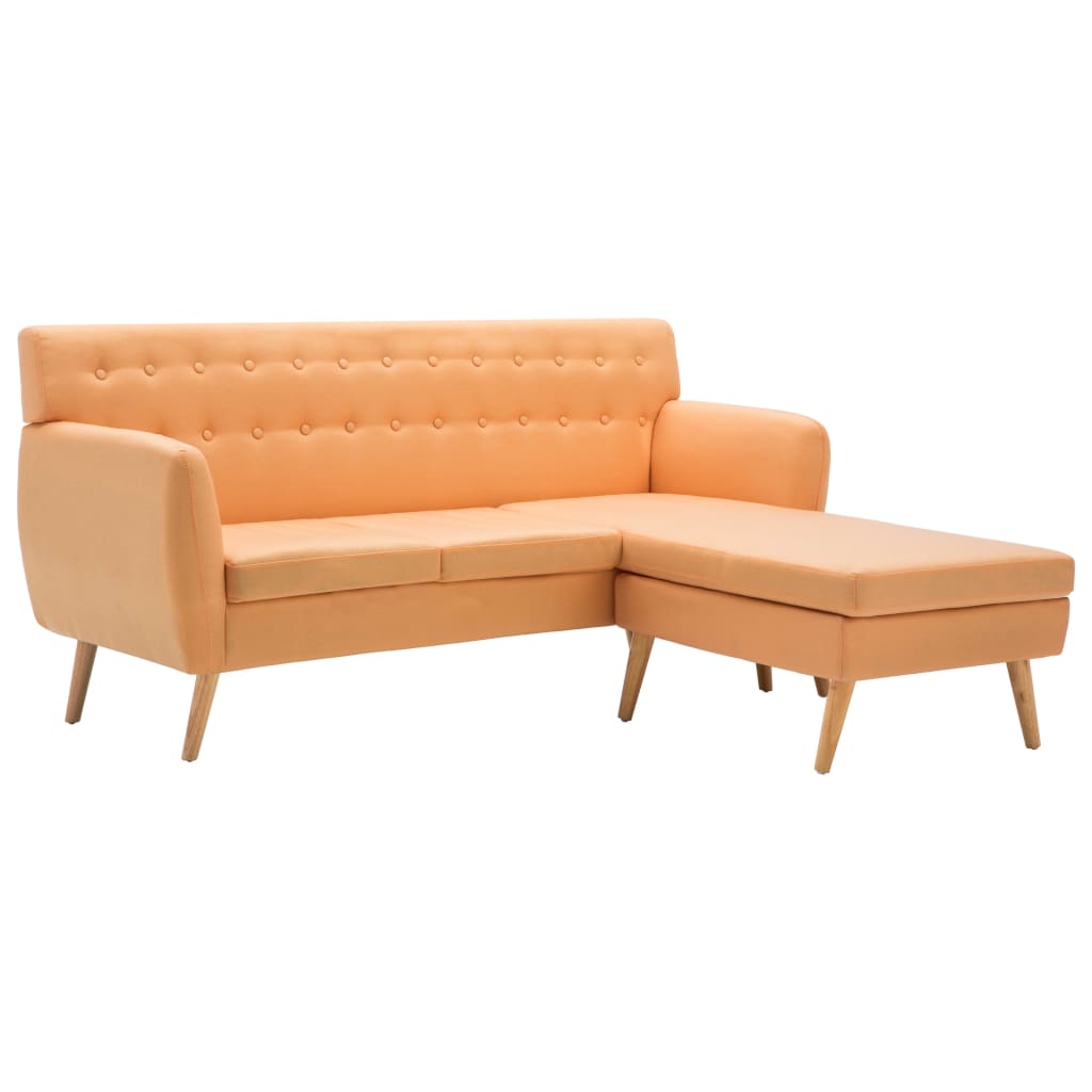 Bank L-vormig 171,5x138x81,5 cm stof oranje is nu te koop bij PeponiXL, paradijselijk wonen!