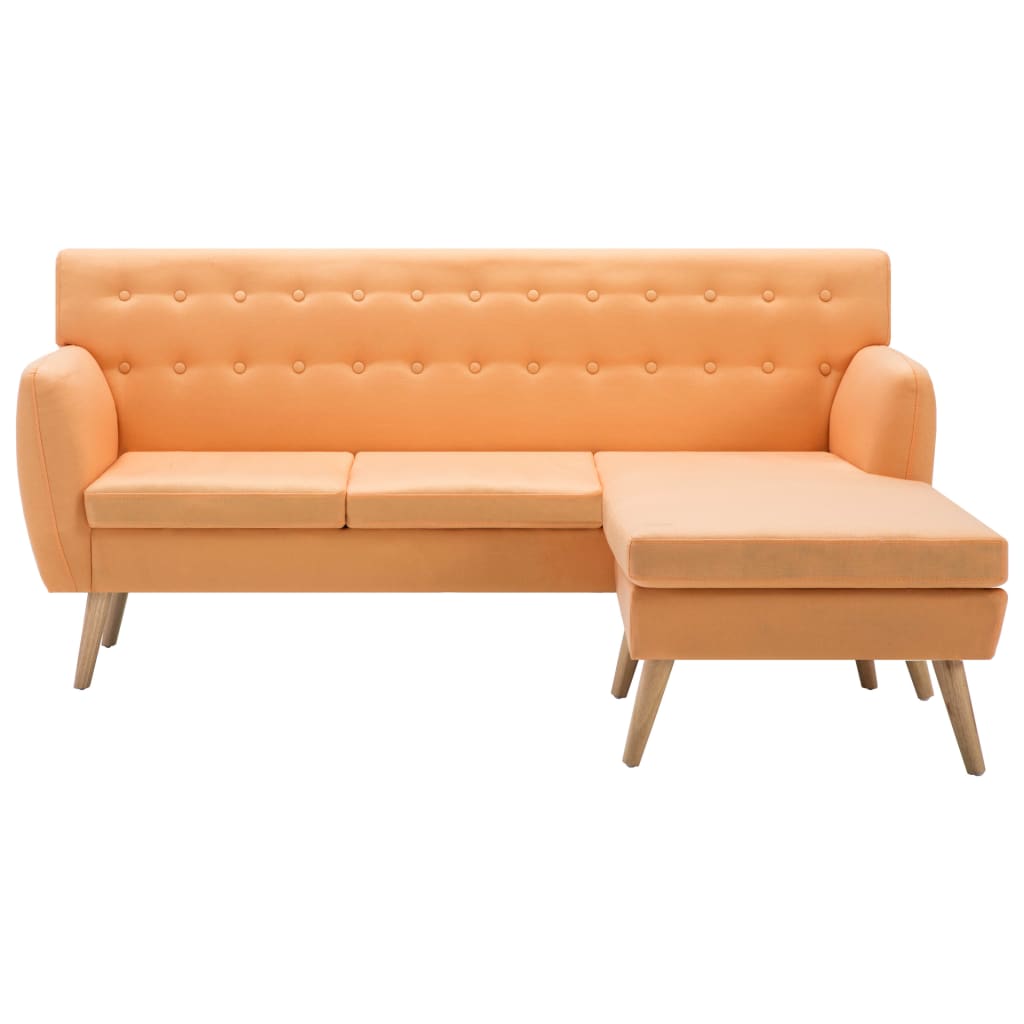 Bank L-vormig 171,5x138x81,5 cm stof oranje is nu te koop bij PeponiXL, paradijselijk wonen!