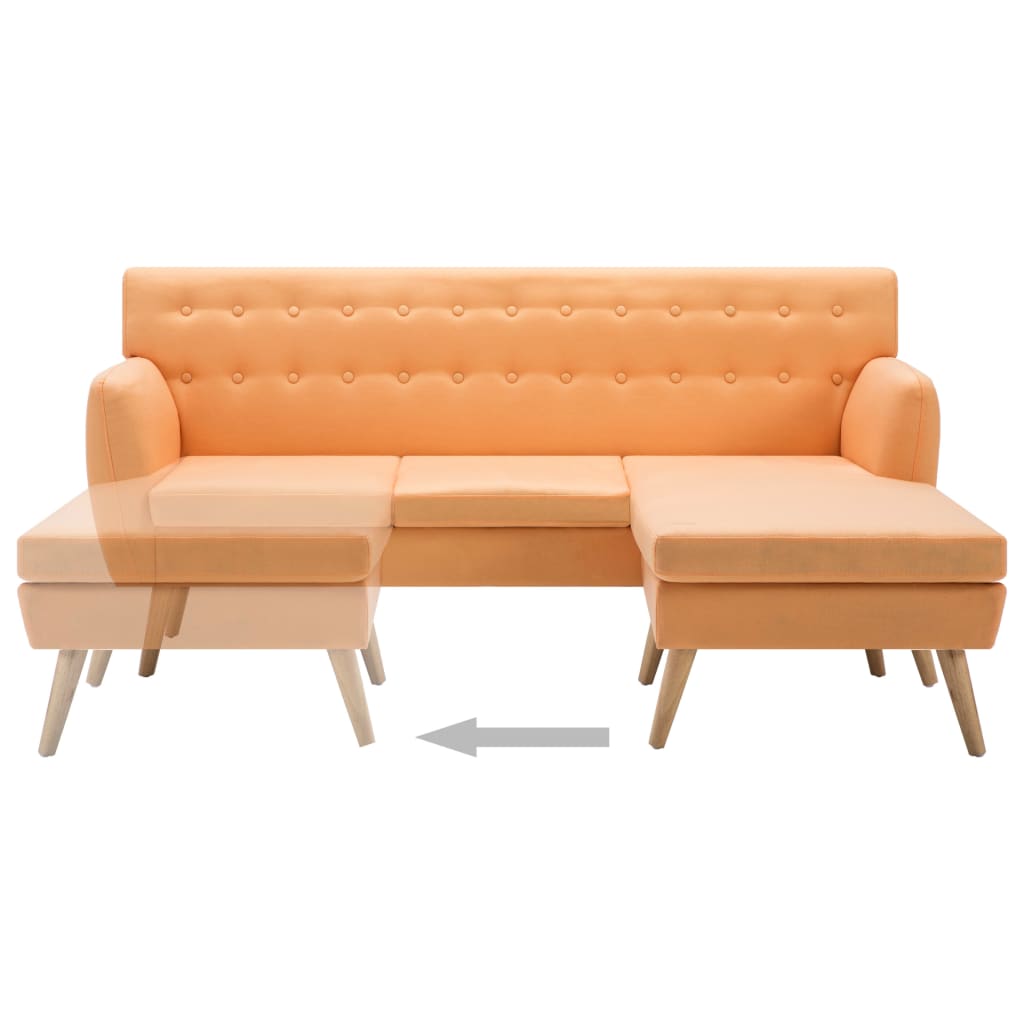 Bank L-vormig 171,5x138x81,5 cm stof oranje is nu te koop bij PeponiXL, paradijselijk wonen!