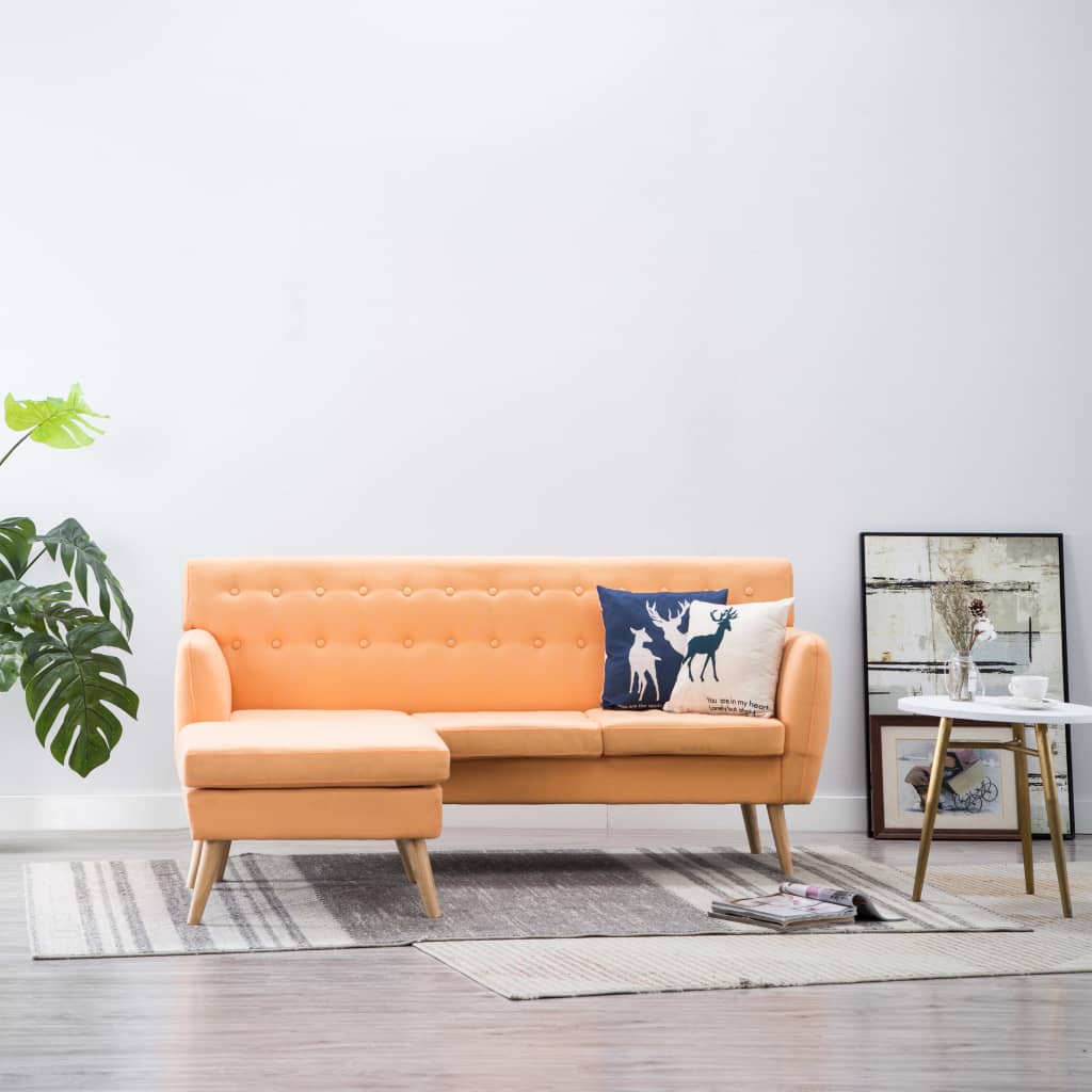 Bank L-vormig 171,5x138x81,5 cm stof oranje is nu te koop bij PeponiXL, paradijselijk wonen!