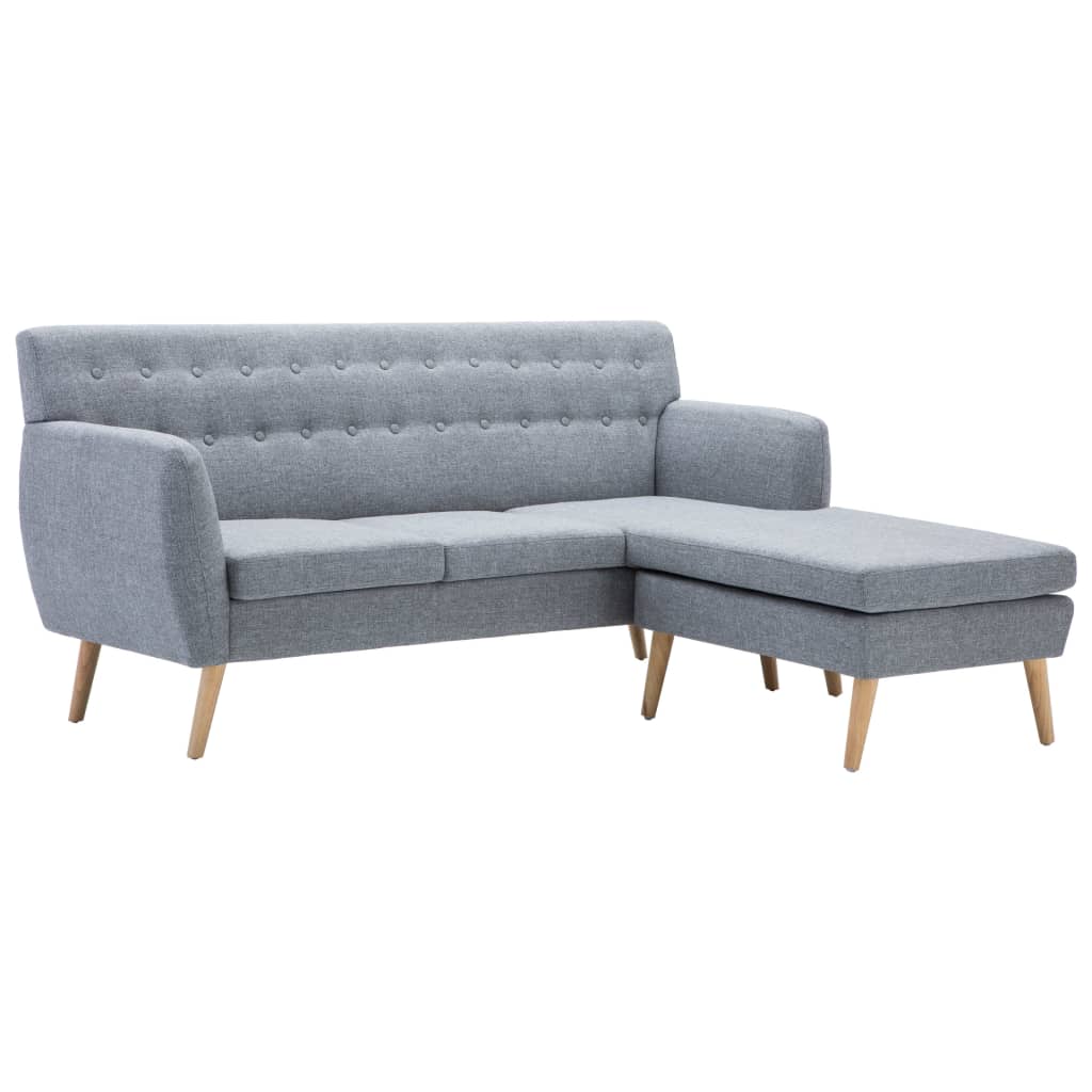 Bank L-vormig 171,5x138x81,5 cm stoffen bekleding lichtgrijs is nu te koop bij PeponiXL, paradijselijk wonen!