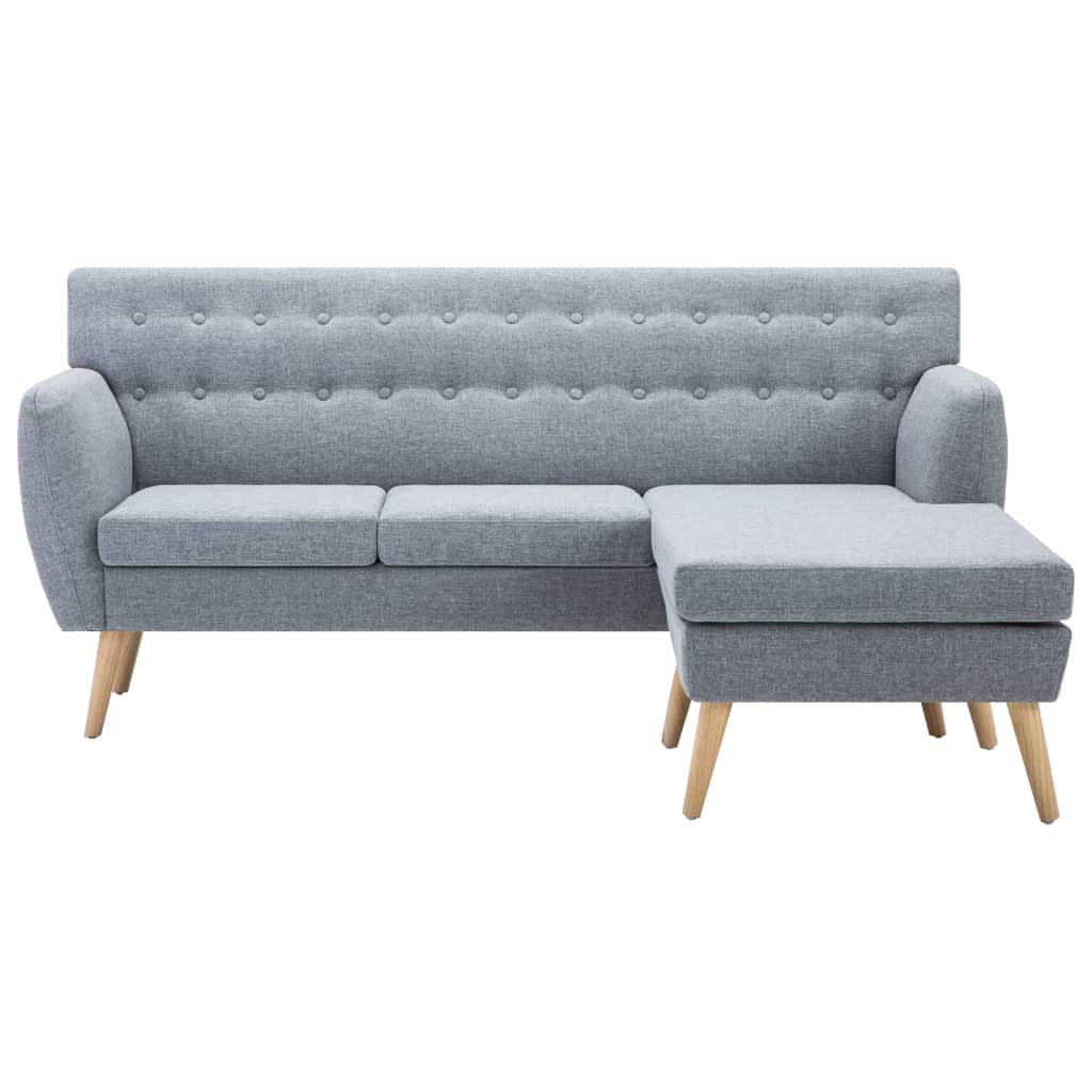 Bank L-vormig 171,5x138x81,5 cm stoffen bekleding lichtgrijs is nu te koop bij PeponiXL, paradijselijk wonen!