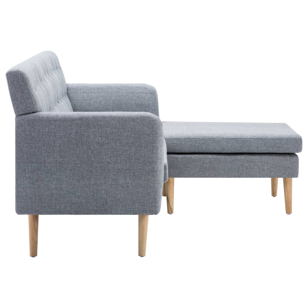 Bank L-vormig 171,5x138x81,5 cm stoffen bekleding lichtgrijs is nu te koop bij PeponiXL, paradijselijk wonen!
