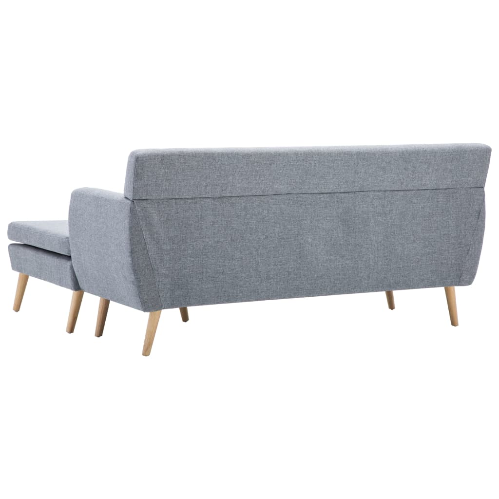 Bank L-vormig 171,5x138x81,5 cm stoffen bekleding lichtgrijs is nu te koop bij PeponiXL, paradijselijk wonen!