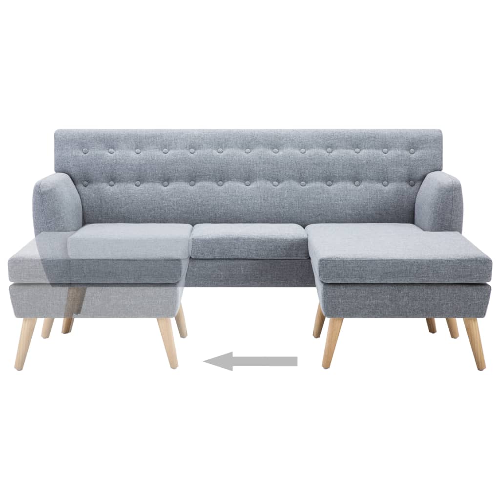 Bank L-vormig 171,5x138x81,5 cm stoffen bekleding lichtgrijs is nu te koop bij PeponiXL, paradijselijk wonen!