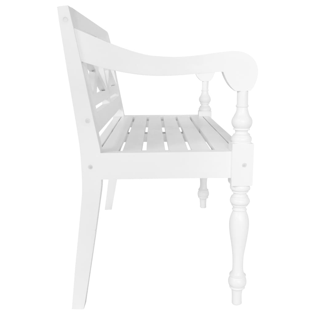 Bank Batavia 98 cm massief mahoniehout wit is nu te koop bij PeponiXL, paradijselijk wonen!