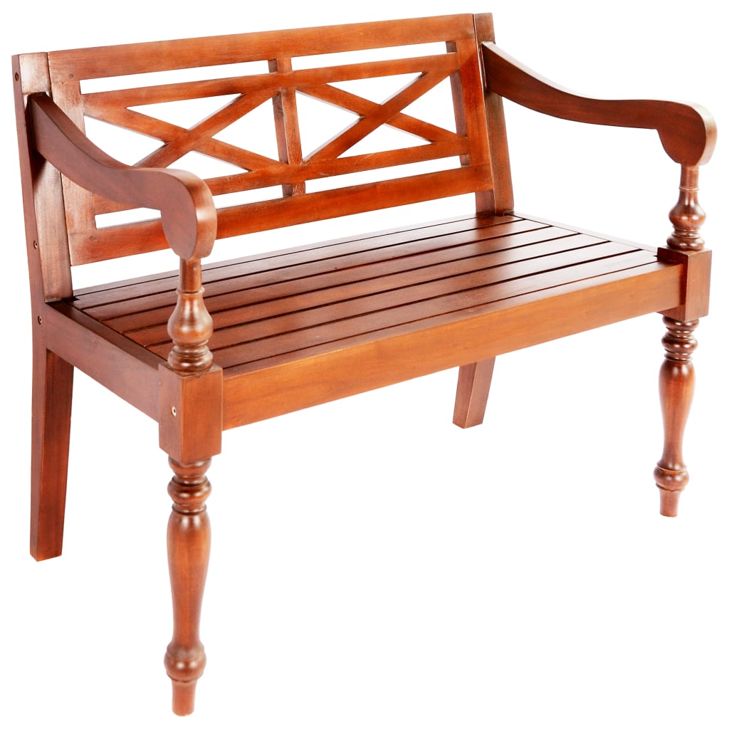 Bank Batavia 98 cm massief mahoniehout donkerbruin is nu te koop bij PeponiXL, paradijselijk wonen!