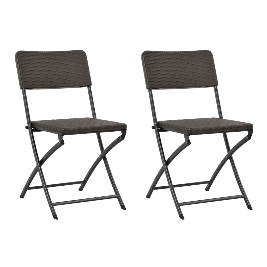 Tuinstoelen inklapbaar 2 st HDPE en staal bruin is nu te koop bij PeponiXL, paradijselijk wonen!