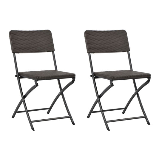 Tuinstoelen inklapbaar 2 st HDPE en staal bruin is nu te koop bij PeponiXL, paradijselijk wonen!