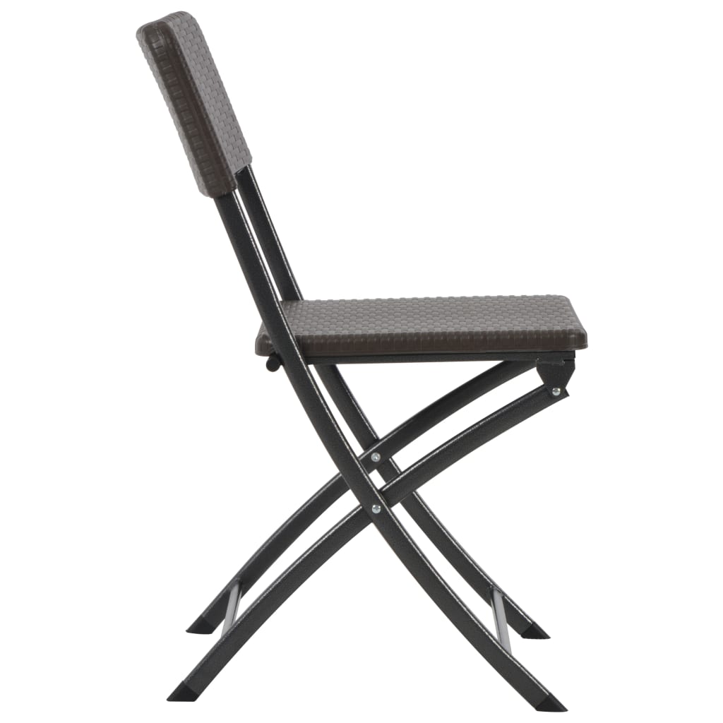 Tuinstoelen inklapbaar 2 st HDPE en staal bruin is nu te koop bij PeponiXL, paradijselijk wonen!