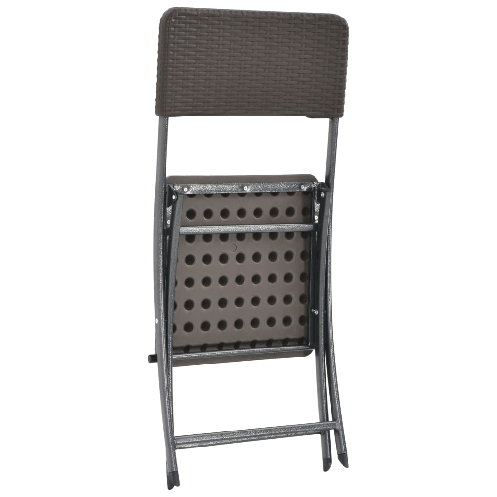 Tuinstoelen inklapbaar 2 st HDPE en staal bruin is nu te koop bij PeponiXL, paradijselijk wonen!