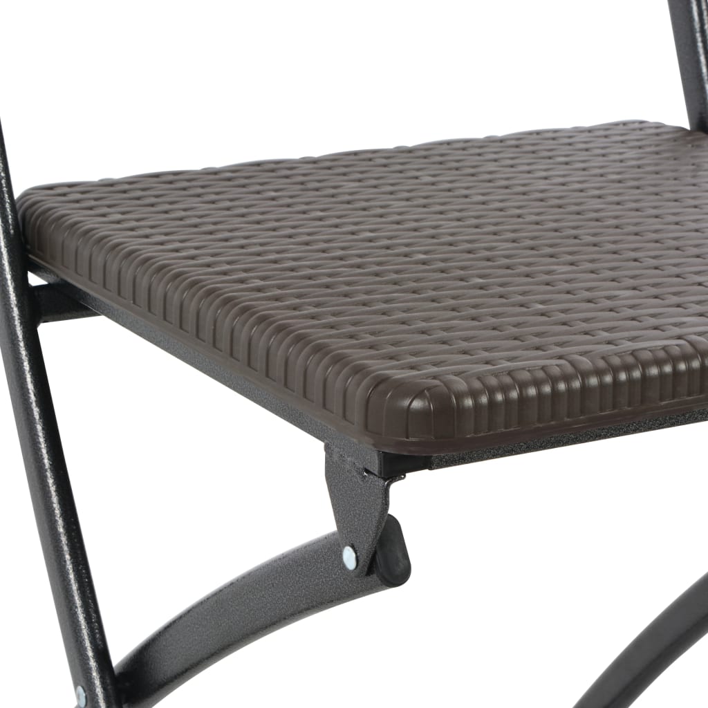 Tuinstoelen inklapbaar 2 st HDPE en staal bruin is nu te koop bij PeponiXL, paradijselijk wonen!