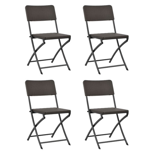 Tuinstoelen inklapbaar 4 st HDPE en staal bruin is nu te koop bij PeponiXL, paradijselijk wonen!