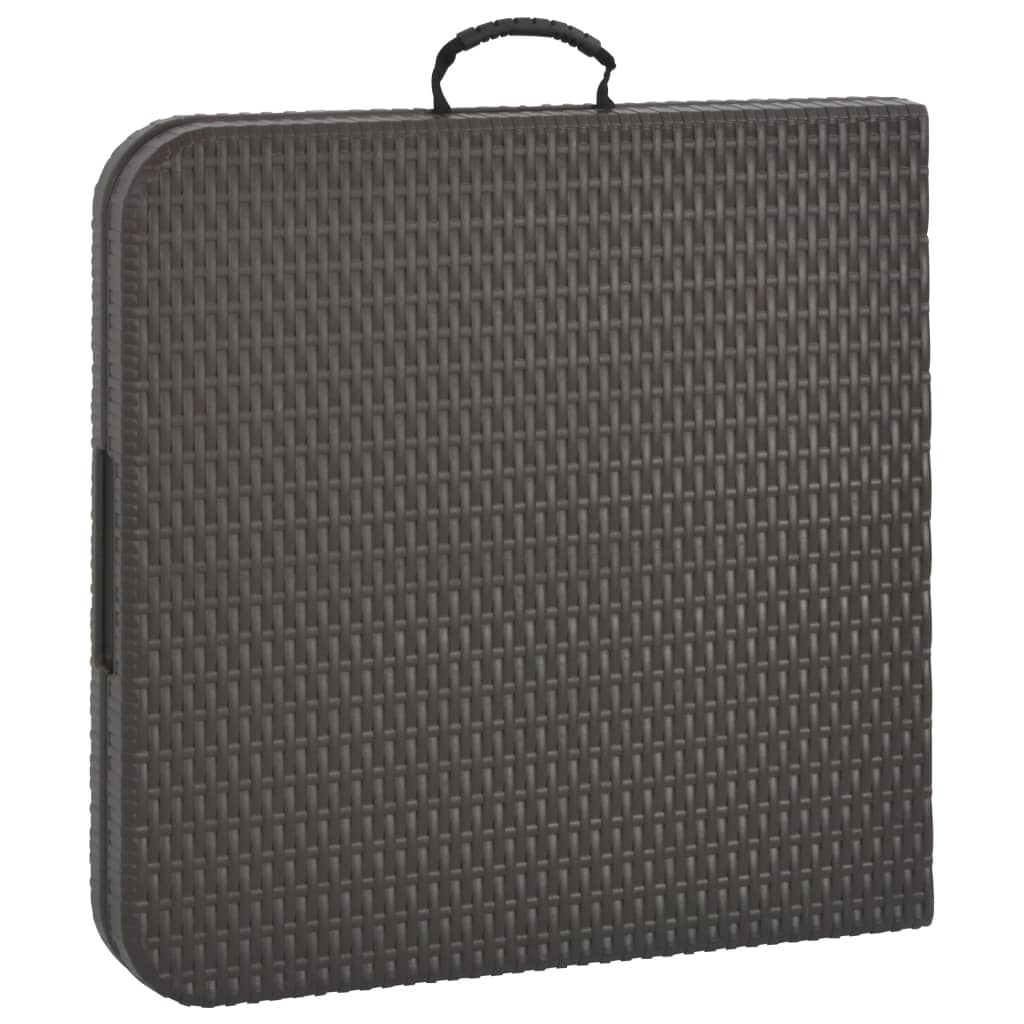 Tuintafel inklapbaar rattan look 120x60x74 cm HDPE bruin is nu te koop bij PeponiXL, paradijselijk wonen!