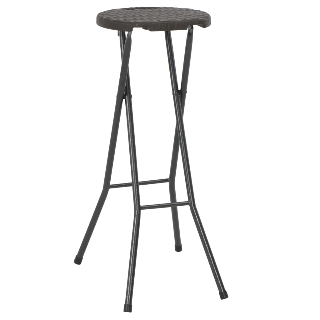 Barkrukken inklapbaar 2 st rattan look HDPE en staal bruin is nu te koop bij PeponiXL, paradijselijk wonen!