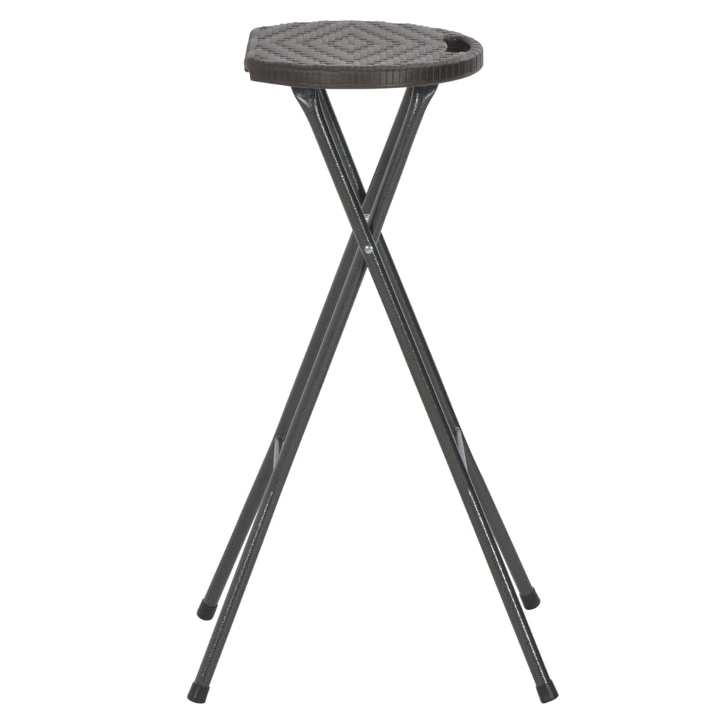 Barkrukken inklapbaar 2 st rattan look HDPE en staal bruin is nu te koop bij PeponiXL, paradijselijk wonen!