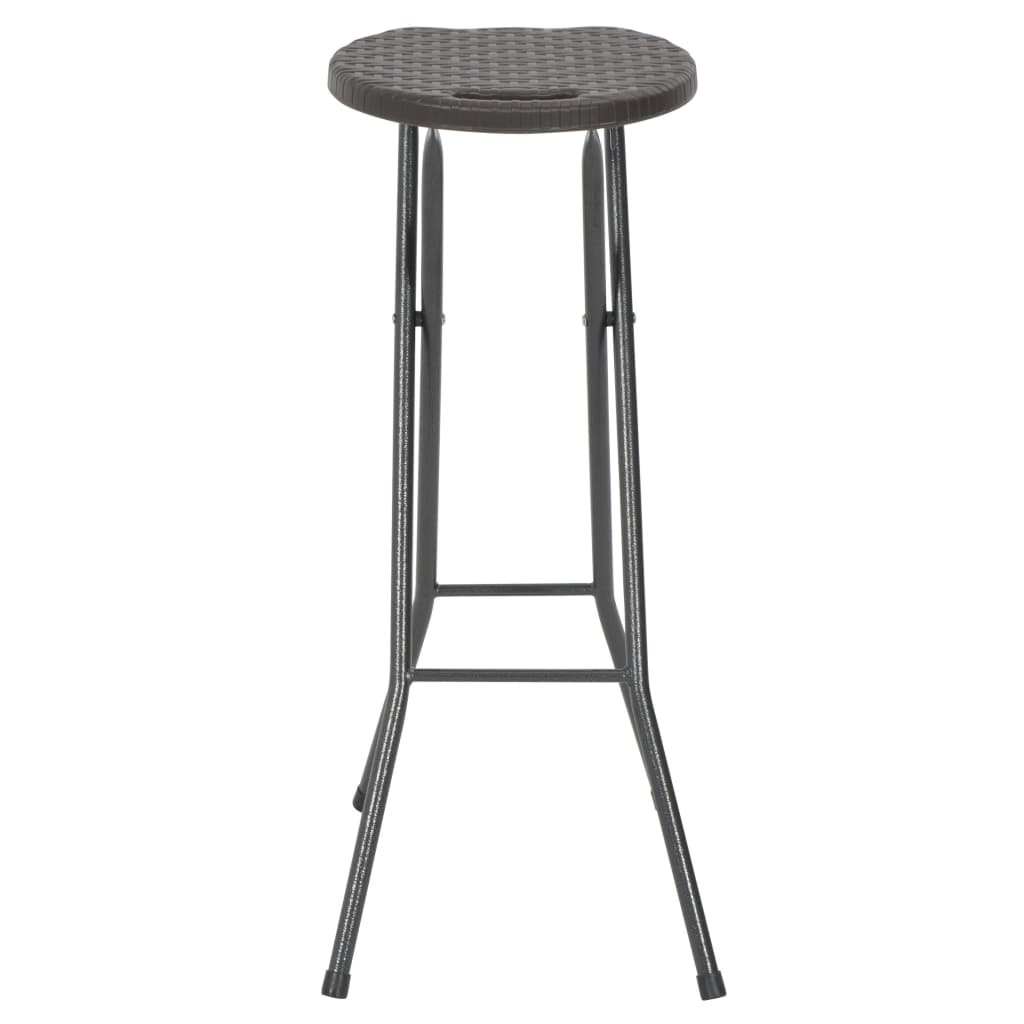 Barkrukken inklapbaar 2 st rattan look HDPE en staal bruin is nu te koop bij PeponiXL, paradijselijk wonen!