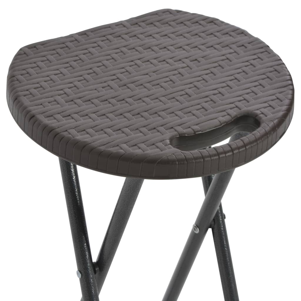 Barkrukken inklapbaar 2 st rattan look HDPE en staal bruin is nu te koop bij PeponiXL, paradijselijk wonen!