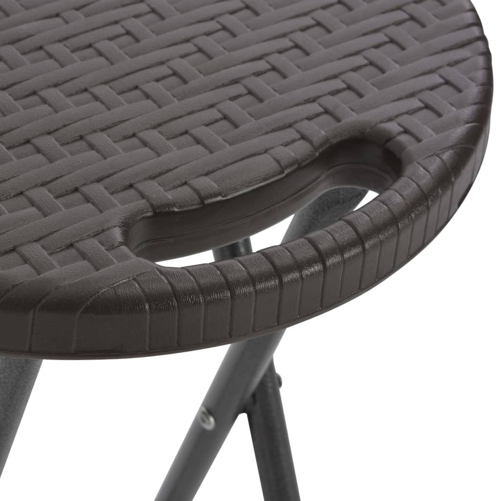 Barkrukken inklapbaar 2 st rattan look HDPE en staal bruin is nu te koop bij PeponiXL, paradijselijk wonen!