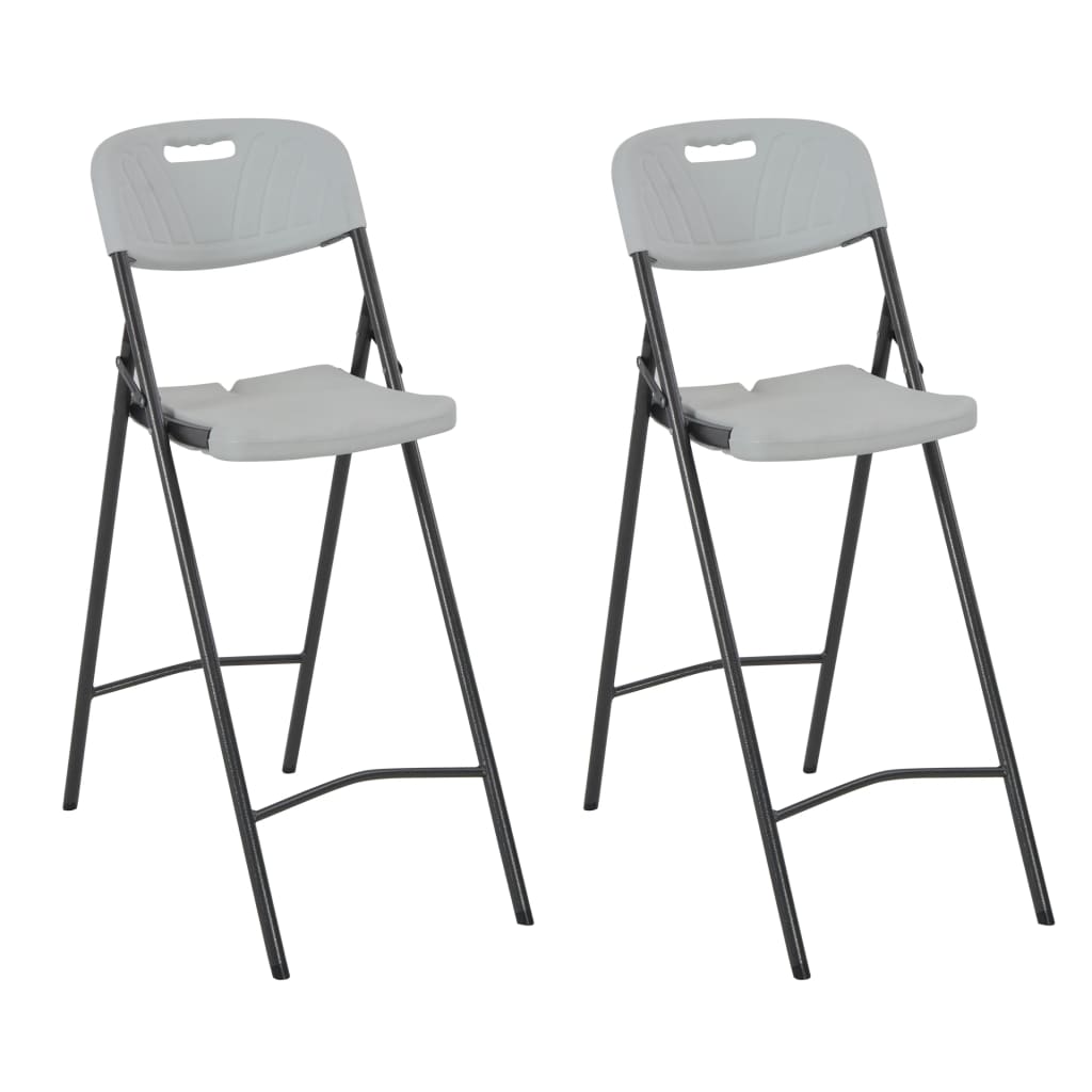 Barstoelen inklapbaar 2 st HDPE en staal wit is nu te koop bij PeponiXL, paradijselijk wonen!