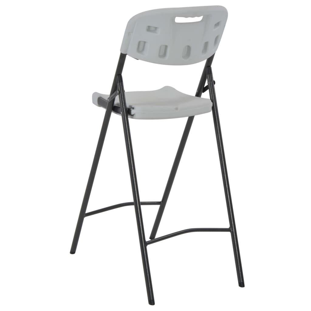 Barstoelen inklapbaar 2 st HDPE en staal wit is nu te koop bij PeponiXL, paradijselijk wonen!