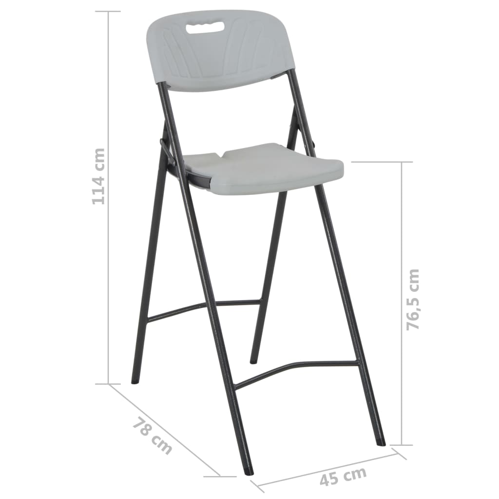 Barstoelen inklapbaar 2 st HDPE en staal wit is nu te koop bij PeponiXL, paradijselijk wonen!