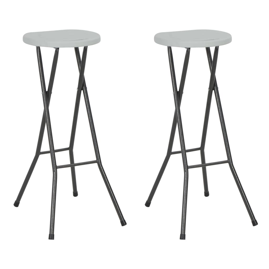 Barkrukken inklapbaar 2 st HDPE en staal wit is nu te koop bij PeponiXL, paradijselijk wonen!